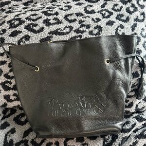 Coach Black Shoulder Bag with Metal Hardware